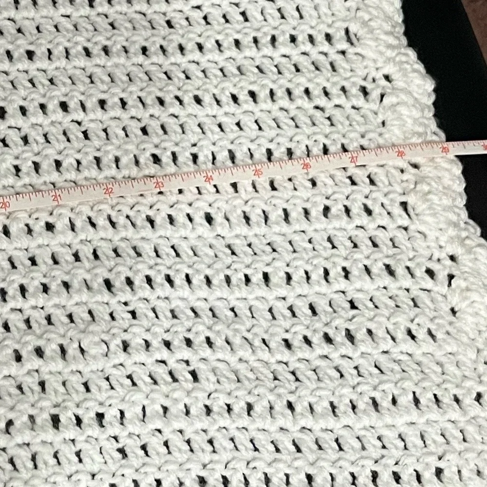 NWT Baby Receiving Blanket Afghan. White. Handmade Crochet. Perfect Shower Gift - Picture 3 of 3
